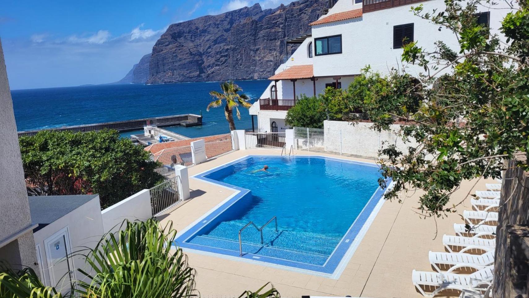 Apartment Mit Sonnenterrasse Und Panorama - Meerblick, 5 Min. Von Hafen + Strand Acantilado de los Gigantes Exteriör bild